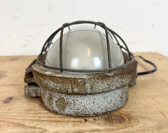 Image 1 of Grey Rusty Industrial Cast Iron Wall Light from Elektrosvit, 1960s
