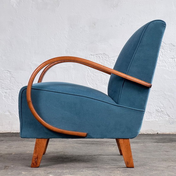 Image 1 of Pair of Halabala H-410 Lounge Chairs, Fully Restored, 1930s