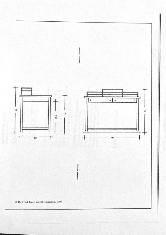 Image 1 of Frank Lloyd Wright Schreibtisch mit Stuhl - 619 Meyer May Desk
