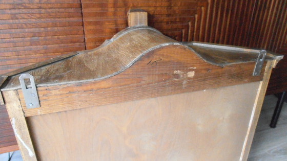 Image 1 of Classic Vintage display case walnut front, with key