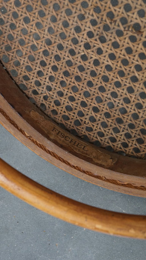 Image 1 of Vintage bistro stoel in de stijl van Thonet met een rieten zitting