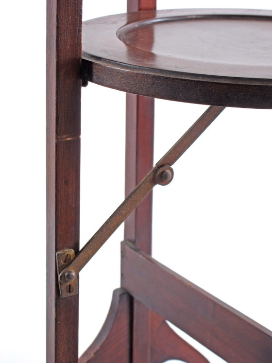Mahogany Vintage Jugendstil Antique High Tea Cake Stand 19th Century, Storage cabinet, Wood, Brown, Art Deco (photo 3 of 12)
