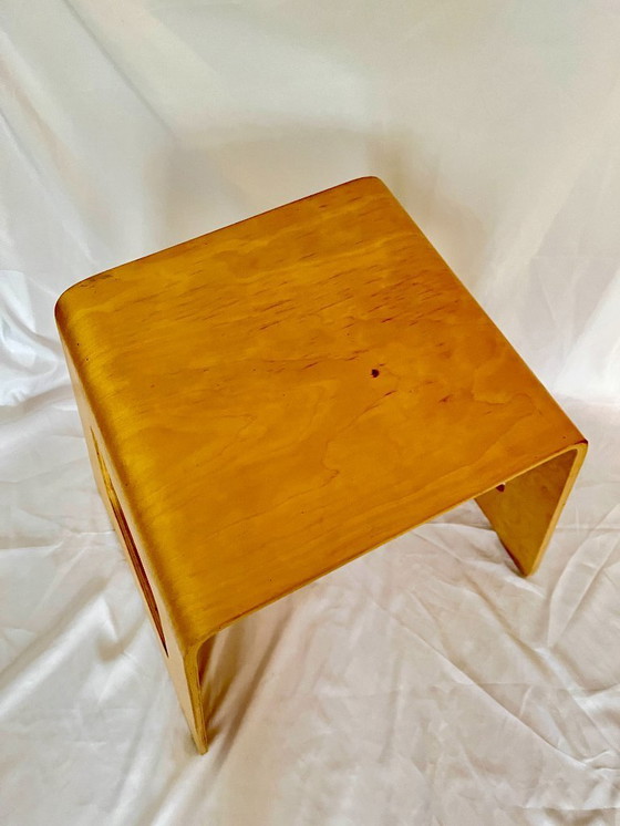 Image 1 of Vintage Benjamin Birch Plywood Stool/Side Table, Lisa Norinder for IKEA, Scandinavian Design, 1990s