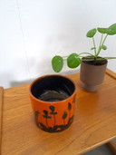 Vaso da fiori in ceramica arancione Germania Ovest, n. 1
