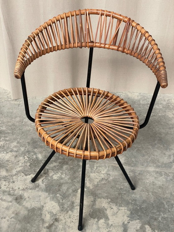 Image 1 of Vintage Dirk Van Sliedregt - Jonkers Noordwolde Rattan Chair