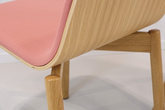 Image 1 of 2x Bogaets Silla de roble con tapicería rosa