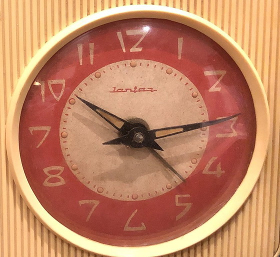Image 1 of Sveglia vintage JANTAR URSS – Quadrante rosso – Anni '60 – Funzionante