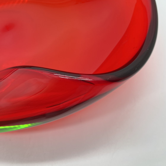 Large Murano art glass bowl, ruby ​​red – 30.5 cm – 3 kg – Vintage Art Glass – Vases (photo 14 of 15)