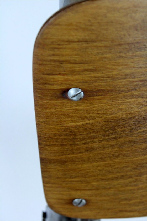 Image 1 of Gerestaureerde Bauhaus B34 cantileverstoel van multiplex en chroom, ontworpen door Marcel Breuer, begin jaren 30.