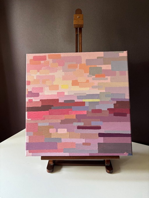 Good Night - Stylized abstract landscape with impressionistic color influences