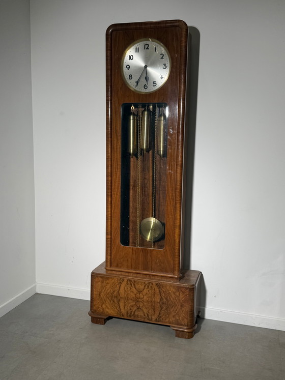 Art Deco “Kienzle” 1920’s Longcase Clock – Decoration, Glass (photo 4 of 6)