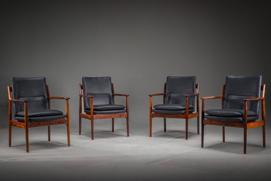 Image 1 of Dänische Modell 431 Sessel aus Leder von Arne Vodder für Sibast Møbler, 1960er, 4er-Set