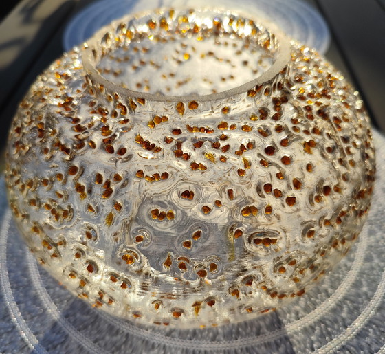 Image 1 of 1960s/70s Brutalist Pendant Lamp – Honsel Lighting – Wrought Iron & Frosted Glass