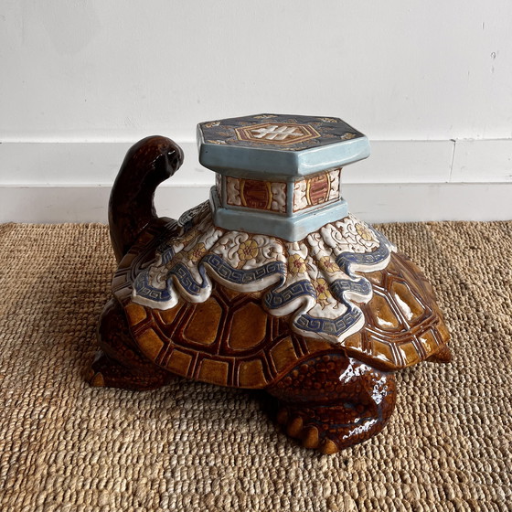 Image 1 of Support pour plantes en forme de tortue en céramique, années 70