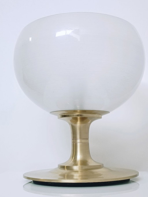 Bedeutende Messinglampe, Italien, 1970er Jahre – tafellampen, Plastic, Brass