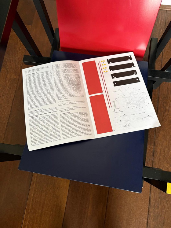 Image 1 of Sedia Rietveld rosso-blu