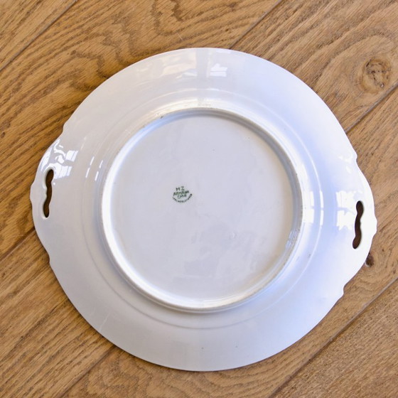 Image 1 of Vintage porseleinen servies uit de jaren 30, versierd met vogels, vlinders en een haan