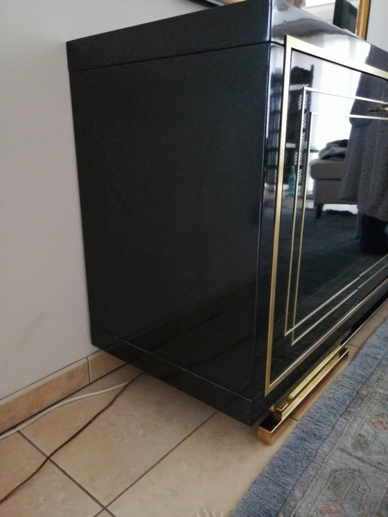 Image 1 of Credenza in lacca nera e ottone, Italia 1988-1989