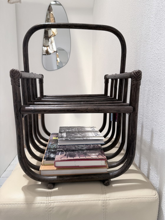 Vintage Bamboe Tijdschriftenrek | Opbergmand – onbekend, Bamboo (photo 9 of 9)