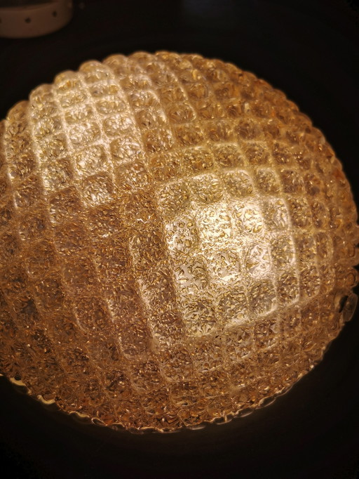 Pair of Murano Vintage ceiling lights in gilded glass