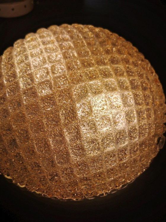 Image 1 of Paire de plafonniers Murano Vintage en verre doré 