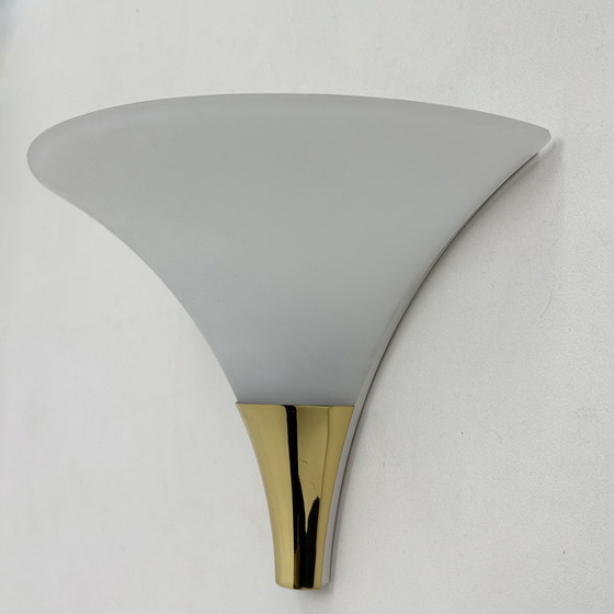 Image 1 of Limburg Glashütte Brass and Glass Wall Lamp Sconce, 1970s