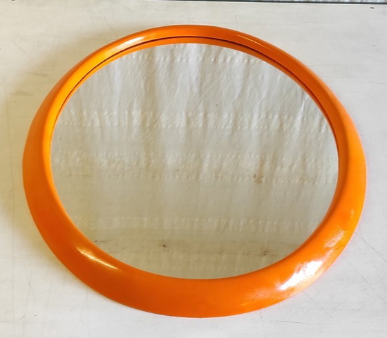 Image 1 of Oval orange mirror - 1970s