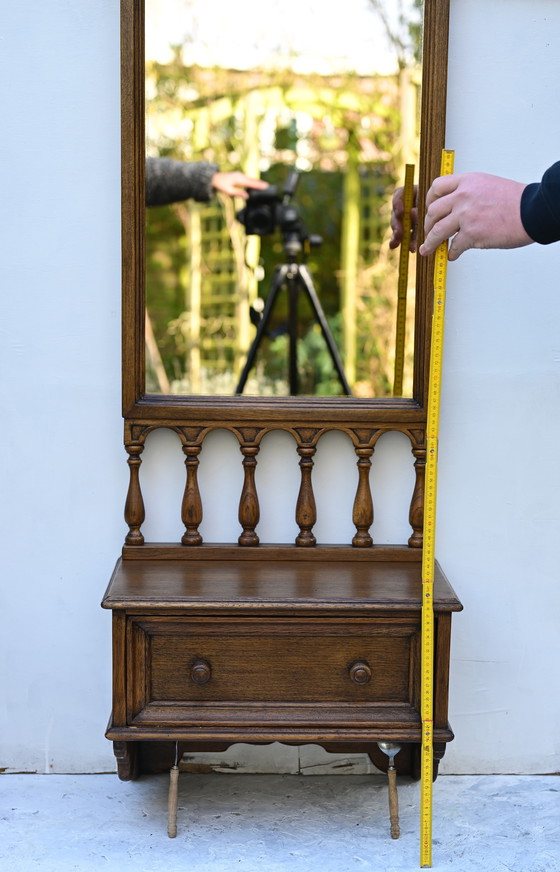 Image 1 of Antique mirror with cabinet, beautiful set!
