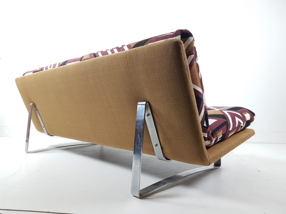 Vintage Artifort Kho Liang Three-seater Sofa Ochre Graphic – 3-5 seaters, Metal, Polyester (photo 4 of 8)