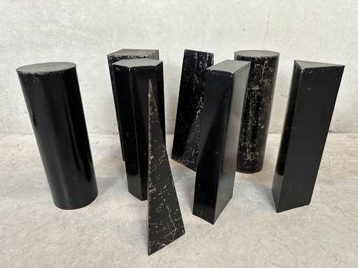 8x antike geometrische Formen - Metall