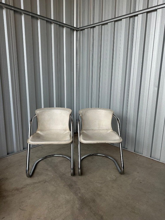 Image 1 of Willy Rizzo leren set stoelen