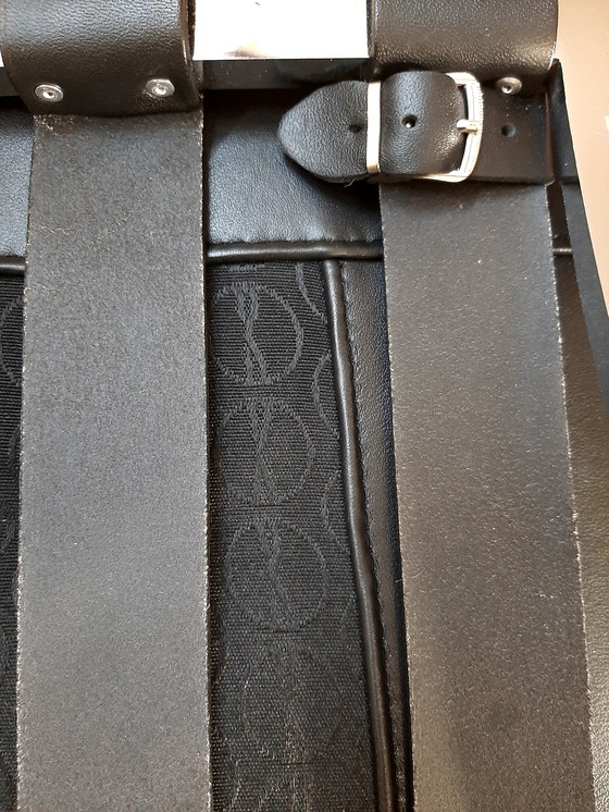 Image 1 of Knoll Set Barcelona New-Never Used Black Leather Design by Ludwig Mies Van Der Rohe and Lilly Reich (1929)