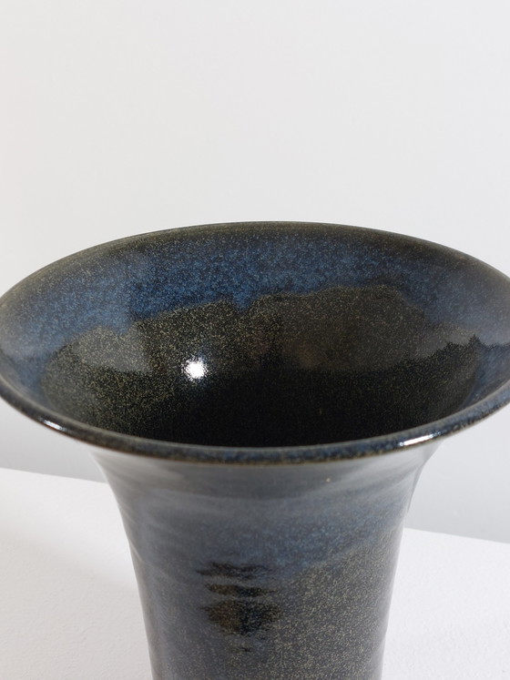 Image 1 of Vintage mid-century signed artist ceramic vase