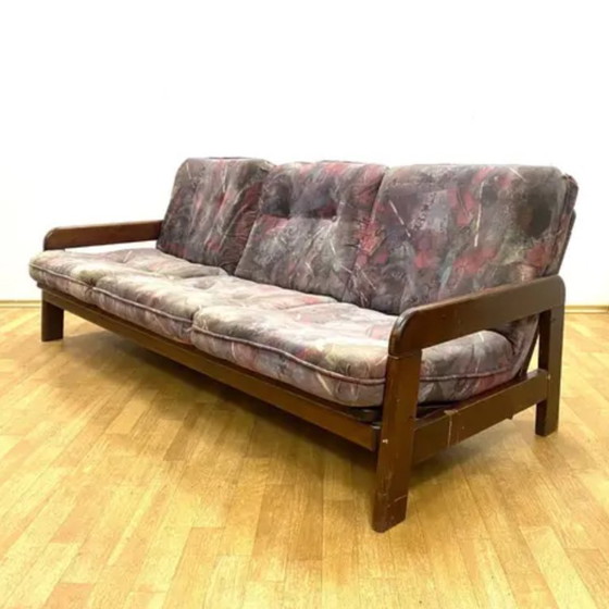 Image 1 of Retro Sofa, Solid Wood Frame, 1970s, Central Europe