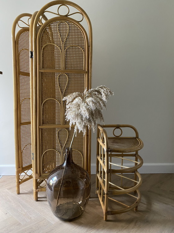Image 1 of VINTAGE ROTAN BAMBOE KAMERSCHERM ROOMDIVIDER PARAVENT 