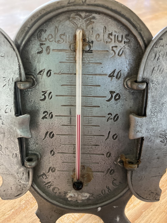 Image 1 of Vintage tinnen thermometer van het Italiaanse merk Cosi Tabellini