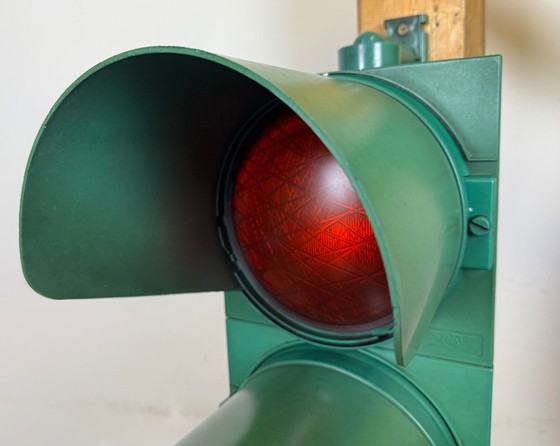Image 1 of Vintage groene Italiaanse verkeerslichten, jaren 80