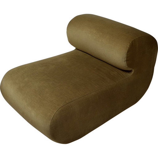 Fauteuil vintage en tissu velours, 1970