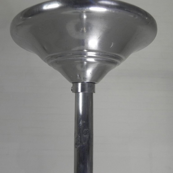 Image 1 of Lampada a sospensione Art Déco con paralume in vetro bianco, anni '30