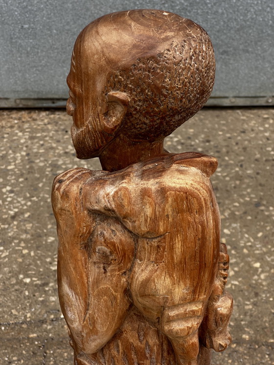 Image 1 of Art Africain - Sculpture bois année H 80 cm - 1920-1930 - Homme chasseur