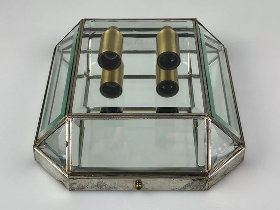 Image 1 of 60's 70's Applique murale verre & métal Vintage Space Age Design