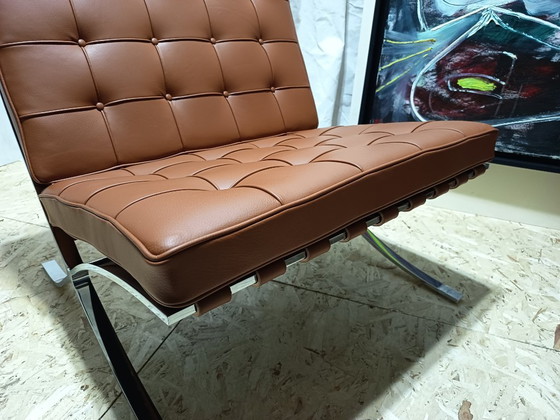 Image 1 of Sillones KNOLL Studio Barcelona (NUEVA Serie 2026) en piel natural (color coñac)