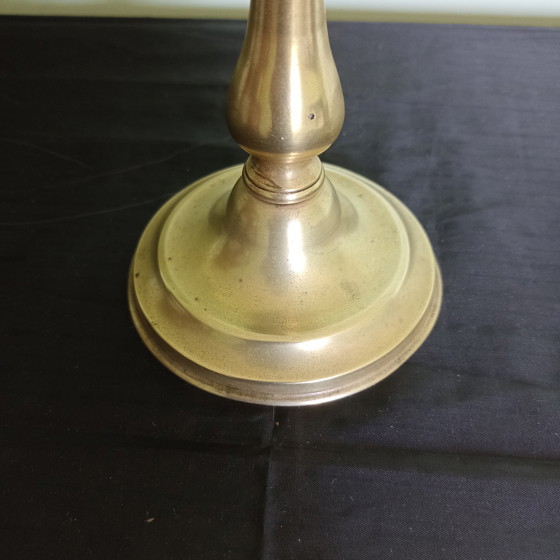 Image 1 of Élégante lampe à alcool ancienne en laiton, fabriquée en France vers 1900 et marquée ROLLET.