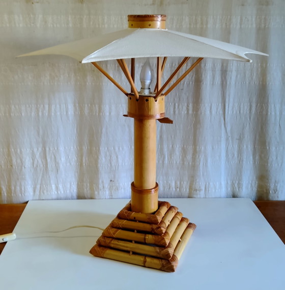 Jaren 70 design bamboe Tafellamp – Tafellampen, Bamboo (photo 5 of 10)