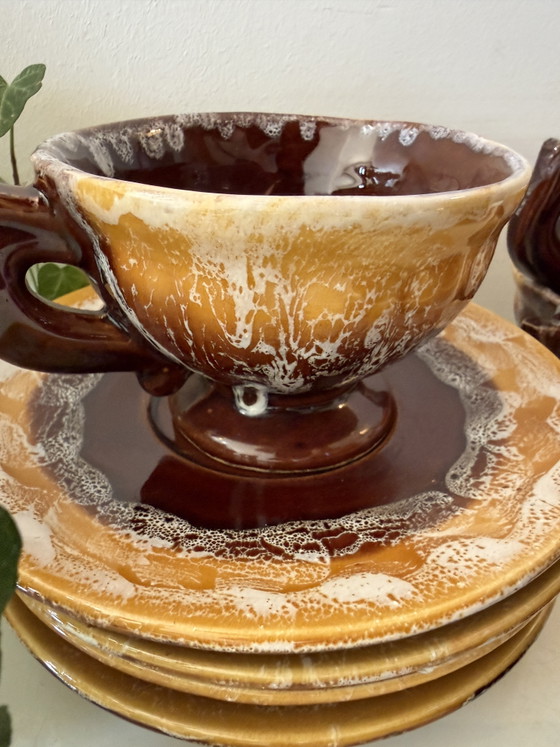 Set aus 6 Tassen und Untertassen im Mid-Century-Stil – Geschirr, Ceramic (photo 6 of 6)