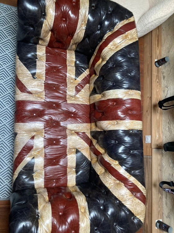 Image 1 of Canapé Timothy Oulton Westminster Bouton – Union Jack – Pièce rare