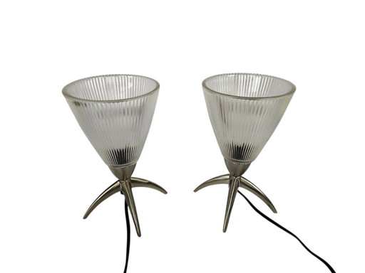 Gebr. Kemner – Glas – Metall – Tischlampen – 2 (Set) – 3. Viertel des 20. Jahrhunderts