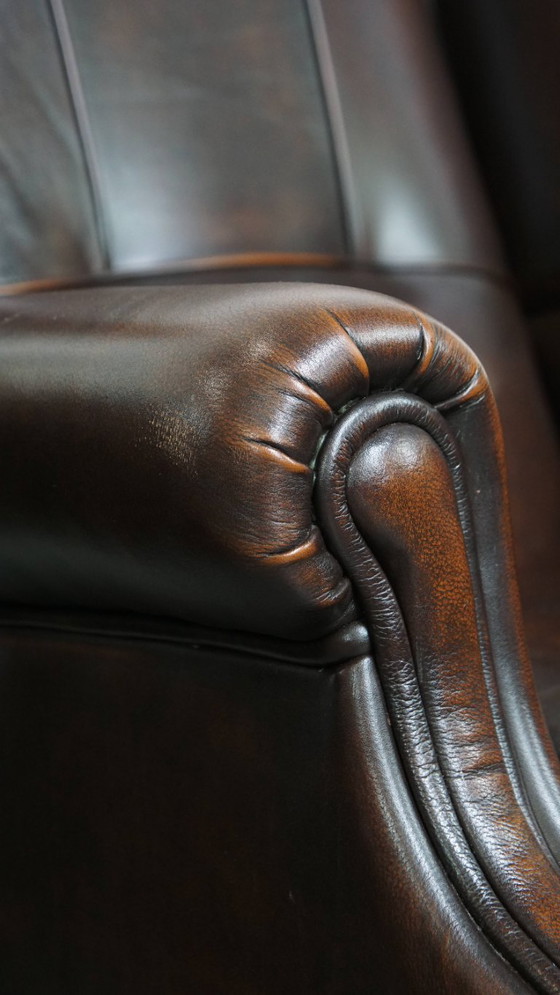 Image 1 of 2x Rundleren Oorfauteuil in Engelse Stijl