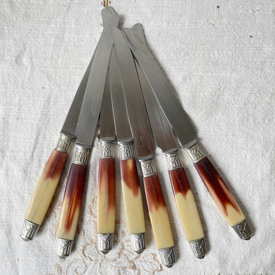 12 coltelli vintage Pradel in bachelite e acciaio inossidabile – Accessori da tavola (photo 9 of 13)
