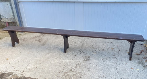 Massief houten boerenbank 300cm voor rustieke boerentafel 1950
